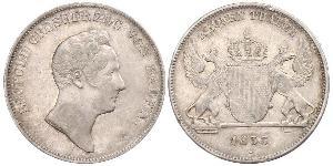 1 Thaler Gran Ducado de Baden (1806-1918) Plata Leopoldo I de Baden(1790 – 1852)