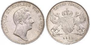 1 Thaler Gran Ducado de Baden (1806-1918) Plata Leopoldo I de Baden(1790 – 1852)