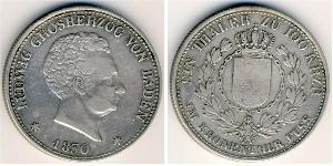 1 Thaler Gran Ducado de Baden (1806-1918) Plata 