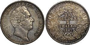 1 Thaler Gran Ducado de Baden (1806-1918) Plata Leopoldo I de Baden(1790 – 1852)