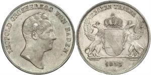 1 Thaler Gran Ducado de Baden (1806-1918) Plata Leopoldo I de Baden(1790 – 1852)