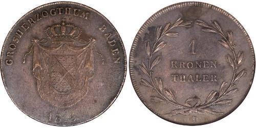 1 Thaler Gran Ducado de Baden (1806-1918) Plata Carlos II de Baden(1786 – 1818)