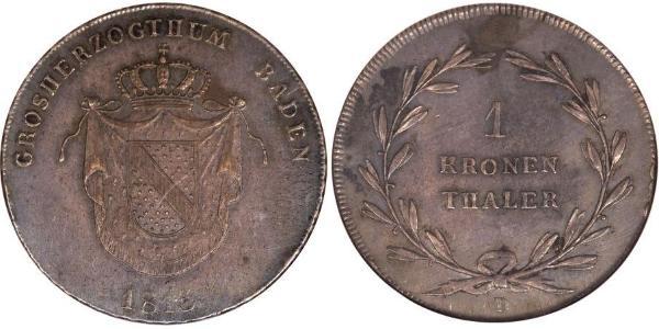 1 Thaler Gran Ducado de Baden (1806-1918) Plata Carlos II de Baden(1786 – 1818)