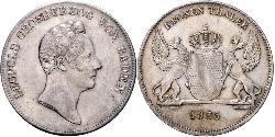 1 Thaler Gran Ducado de Baden (1806-1918) Plata Leopoldo I de Baden(1790 – 1852)