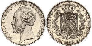 1 Thaler Grand Duchy of Oldenburg (1814 - 1918) Plata Pedro II de Oldenburgo (1827 - 1900)