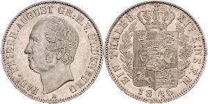 1 Thaler Grand Duchy of Oldenburg (1814 - 1918) Plata Augusto de Oldenburgo