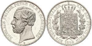 1 Thaler Grand Duchy of Oldenburg (1814 - 1918) Plata Pedro II de Oldenburgo (1827 - 1900)