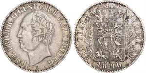 1 Thaler Grand Duchy of Oldenburg (1814 - 1918) Plata Augusto de Oldenburgo