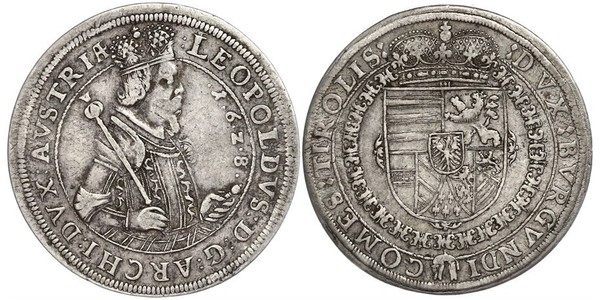 1 Thaler Habsburg Empire (1526-1804) Plata Leopoldo V de Habsburgo (1586 – 1632)