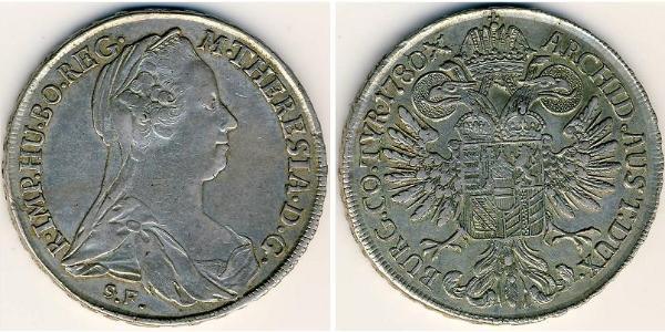 1 Thaler Habsburg Empire (1526-1804) / Austria Plata Maria Theresa of Austria (1717 - 1780)