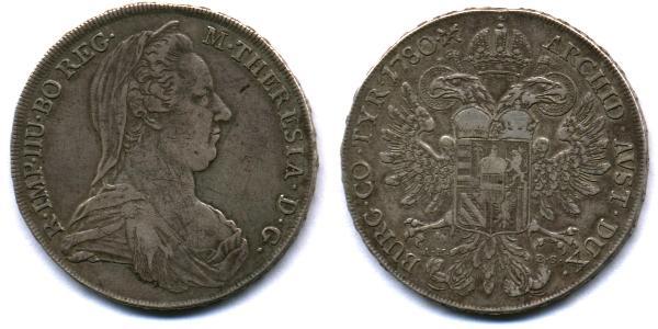 1 Thaler Habsburg Empire (1526-1804) / Austria Plata Maria Theresa of Austria (1717 - 1780)