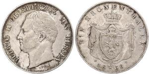 1 Thaler Hesse-Darmstadt (1806 - 1918) Plata Luis II de Hesse-Darmstadt