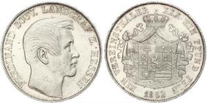 1 Thaler Hesse-Darmstadt (1806 - 1918) Plata Fernando de Hesse-Homburg