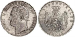1 Thaler Hesse-Darmstadt (1806 - 1918) Plata Luis II de Hesse-Darmstadt