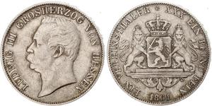 1 Thaler Hesse-Darmstadt (1806 - 1918) Plata Luis III de Hesse-Darmstadt