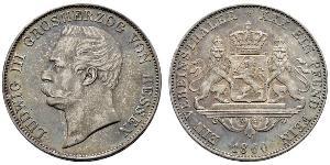 1 Thaler Hesse-Darmstadt (1806 - 1918) Plata Luis III de Hesse-Darmstadt