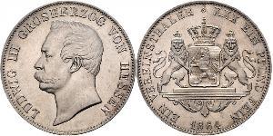 1 Thaler Hesse-Darmstadt (1806 - 1918) Plata Luis III de Hesse-Darmstadt