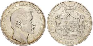 1 Thaler Hesse-Darmstadt (1806 - 1918) Plata Fernando de Hesse-Homburg