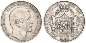 1 Thaler Hesse-Darmstadt (1806 - 1918) Plata Fernando de Hesse-Homburg