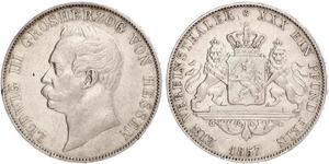 1 Thaler Hesse-Darmstadt (1806 - 1918) Plata Luis III de Hesse-Darmstadt