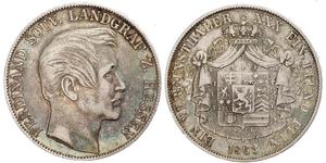 1 Thaler Hesse-Darmstadt (1806 - 1918) Plata Fernando de Hesse-Homburg