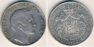 1 Thaler Hesse-Darmstadt (1806 - 1918) Plata Fernando de Hesse-Homburg