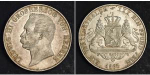 1 Thaler Hesse-Darmstadt (1806 - 1918) Plata Luis III de Hesse-Darmstadt