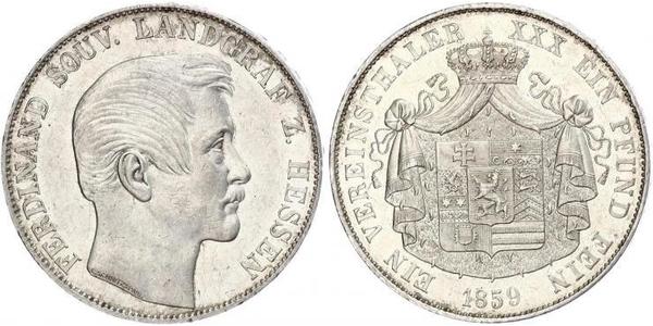 1 Thaler Hesse-Darmstadt (1806 - 1918) Plata Fernando de Hesse-Homburg