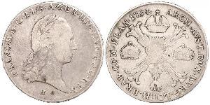 1 Thaler Imperio austríaco (1804-1867) Plata Francis II, Holy Roman Emperor (1768 - 1835)