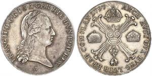 1 Thaler Imperio austríaco (1804-1867) Plata Francis II, Holy Roman Emperor (1768 - 1835)