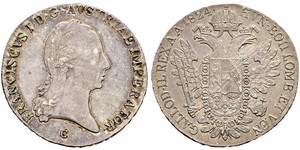 1 Thaler Imperio austríaco (1804-1867) Plata Francis II, Holy Roman Emperor (1768 - 1835)