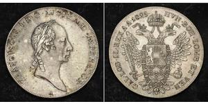 1 Thaler Imperio austríaco (1804-1867) Plata Francis II, Holy Roman Emperor (1768 - 1835)