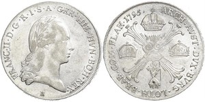 1 Thaler Imperio austríaco (1804-1867) Plata Francis II, Holy Roman Emperor (1768 - 1835)