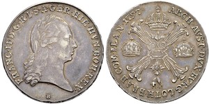 1 Thaler Imperio austríaco (1804-1867) Plata Francis II, Holy Roman Emperor (1768 - 1835)