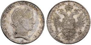 1 Thaler Imperio austríaco (1804-1867) Plata Ferdinand I of Austria (1793 - 1875)