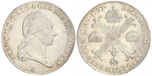 1 Thaler Imperio austríaco (1804-1867) Plata Francis II, Holy Roman Emperor (1768 - 1835)
