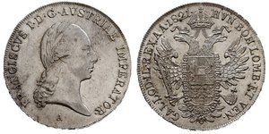 1 Thaler Imperio austríaco (1804-1867) Plata Francis II, Holy Roman Emperor (1768 - 1835)