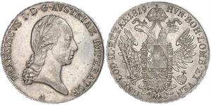 1 Thaler Imperio austríaco (1804-1867) Plata Francis II, Holy Roman Emperor (1768 - 1835)