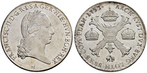 1 Thaler Imperio austríaco (1804-1867) Plata Francis II, Holy Roman Emperor (1768 - 1835)