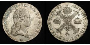 1 Thaler Imperio austríaco (1804-1867) Plata Francis II, Holy Roman Emperor (1768 - 1835)