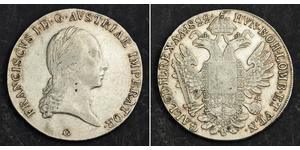 1 Thaler Imperio austríaco (1804-1867) Plata Francis II, Holy Roman Emperor (1768 - 1835)