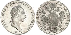 1 Thaler Imperio austríaco (1804-1867) Plata Francis II, Holy Roman Emperor (1768 - 1835)