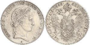 1 Thaler Imperio austríaco (1804-1867) Plata Ferdinand I of Austria (1793 - 1875)