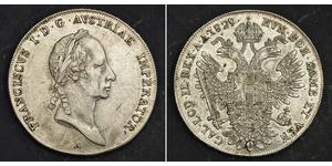 1 Thaler Imperio austríaco (1804-1867) Plata Francis II, Holy Roman Emperor (1768 - 1835)