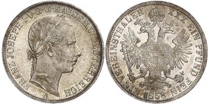 1 Thaler Imperio austríaco (1804-1867) Plata Franz Joseph I (1830 - 1916)