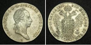 1 Thaler Imperio austríaco (1804-1867) Plata Francis II, Holy Roman Emperor (1768 - 1835)