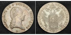 1 Thaler Imperio austríaco (1804-1867) Plata Francis II, Holy Roman Emperor (1768 - 1835)