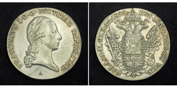 1 Thaler Imperio austríaco (1804-1867) Plata Francis II, Holy Roman Emperor (1768 - 1835)