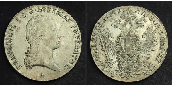 1 Thaler Imperio austríaco (1804-1867) Plata Francis II, Holy Roman Emperor (1768 - 1835)