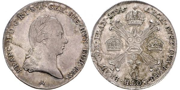 1 Thaler Imperio austríaco (1804-1867) Plata Francis II, Holy Roman Emperor (1768 - 1835)